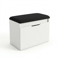 BOXIMO Botník s sedákem a úložným prostorem VIRA, 60 × 50 × 35 cm, bílý - Shoe Rack