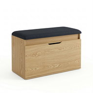 BOXIMO Botník s sedákem a úložným prostorem SOTO, 80 × 50 × 35 cm, hnědý - Shoe Rack