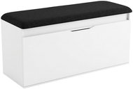 BOXIMO Botník s sedákem a úložným prostorem TORI, 100 × 50 × 35 cm, bílý - Shoe Rack