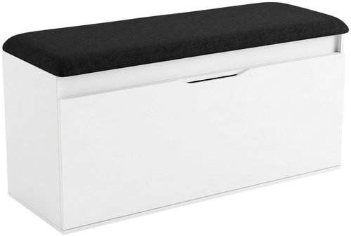 BOXIMO Shoe rack with seat and storage TORI, 100 × 50 × 35 cm, white - Shoe Rack - Main image