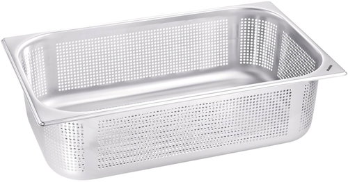 B. PRO GN 1/1 18/10 Stainless Steel Perforated Container, Depth 145mm - Gastro Container - Main image