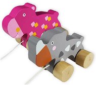 Haustier auf einer Schnur Rhino &amp; Hippo - Nachziehspielzeug