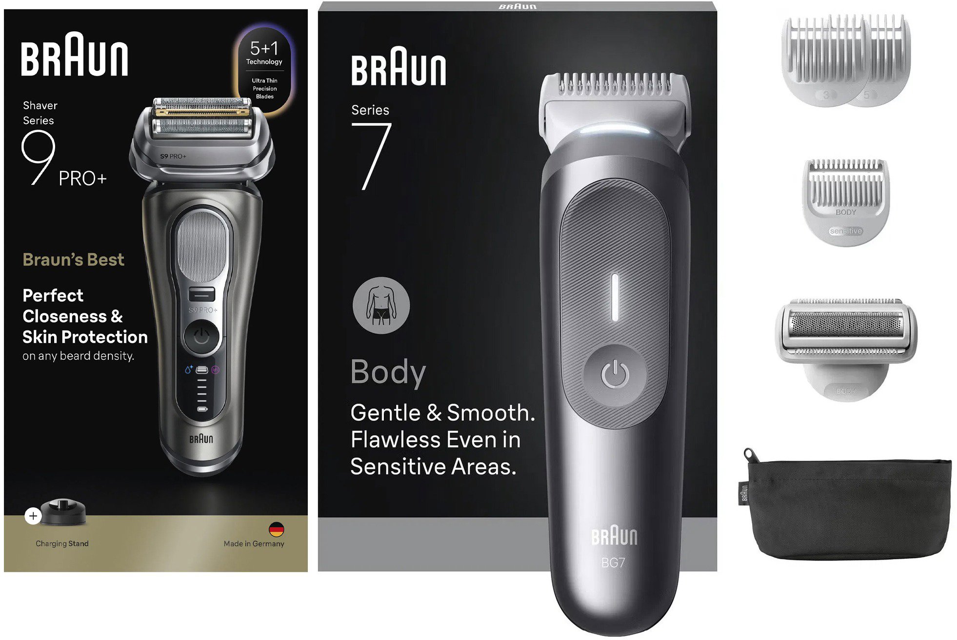 Braun Series 9 PRO+ 9615s+ Braun szőrtelenítő készlet testre - 7 BG7550, férfiaknak