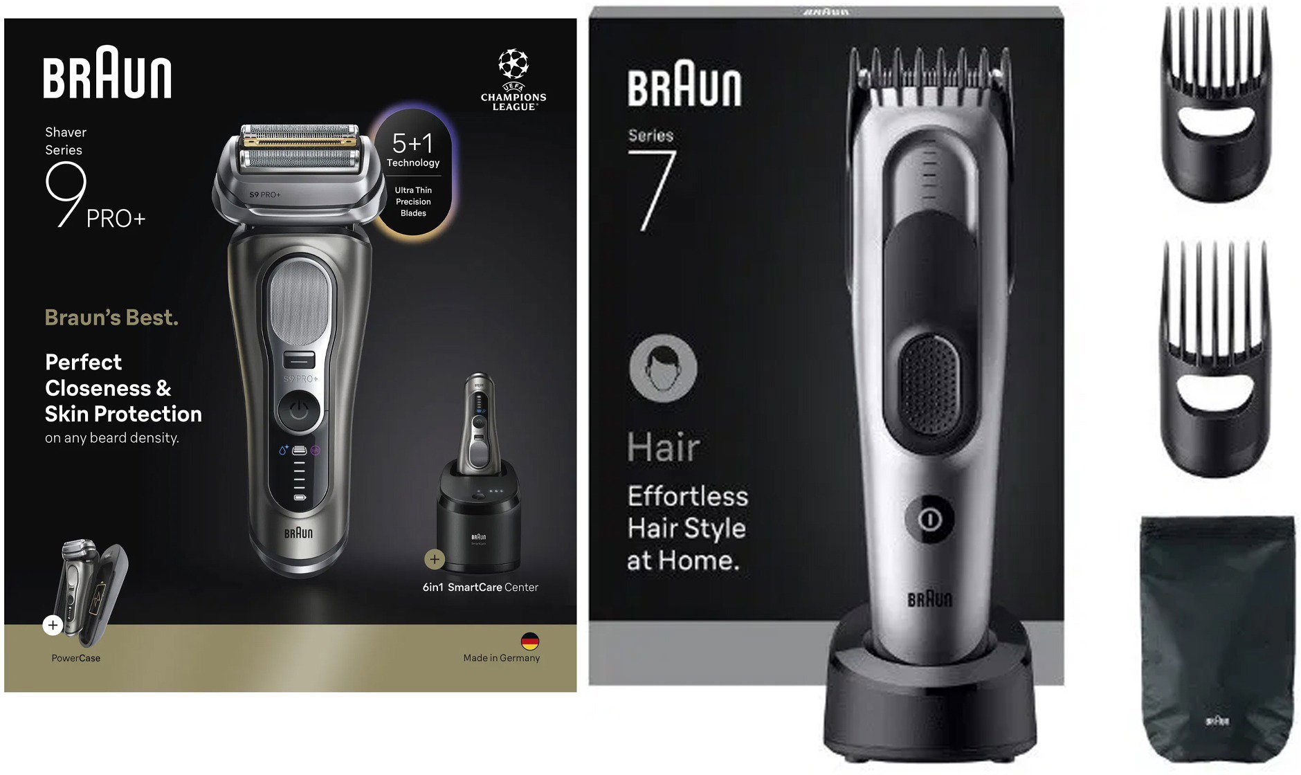 Braun Series 9 PRO+ 9675cc SmartCare állomással + Braun Series 7 HC7590