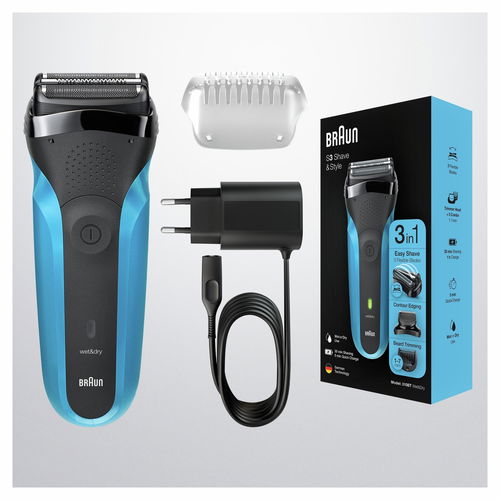 Braun Series 3 Shave&Style 310BT, wet & Dry, černý/modrý - Holicí strojek - Hlavní obrázek