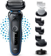 Braun Series 5 51-B4650cs Shaver With 2 EasyClick Attachments, Charging Stand, Blue - Razor