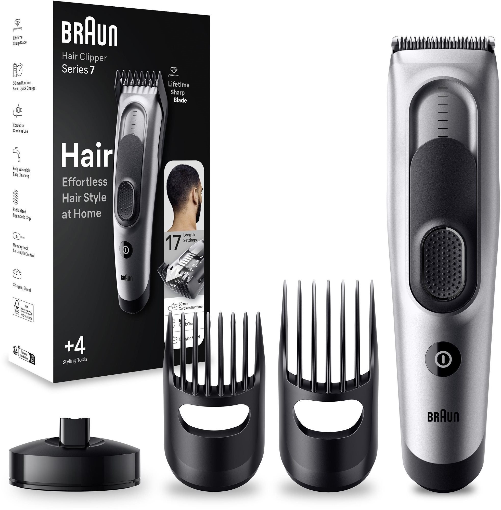 Braun Series 9 PRO+ Wet & Dry + Braun Series 7 HC7390 hajvágó képe