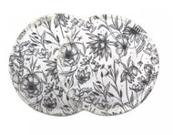 Breberky BIO Bra Inserts - Flowers black and white (PUL) - Breast Pads