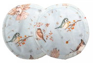 Breberky BIO Bra pads - Birds by the rowan tree (PUL) - Breast Pads