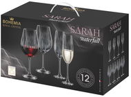 Bohemia Royal Crystal SARAH WATERFALL Sada sklenic na víno 12 ks - Sklenice