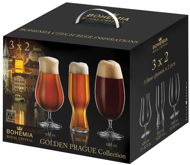 BOHEMIA ROYAL CRYSTAL Golden Prague collection 1 Beercraft - Glass