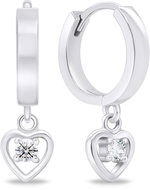 Brilio Silver EA642W circles with hearts (Ag 925/1000, 2,76 g) - Earrings
