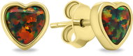 Brilio Silver EA610YBC gold plated Hearts with synthetic opals (Ag 925/1000, 1,18 g) - Earrings