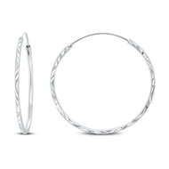Brilio Silver Silver round earrings EA01 6 cm - Earrings