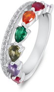 Brilio Silver Silver ring with coloured cubic zirconia RI127W 50 mm (Ag925/1000, 3,2 g) - Ring