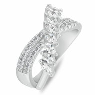 Brilio Silver Sparkling silver ring for women with cubic zirconia RI131W 50 mm (Ag925/1000, 4,23 g) - Ring