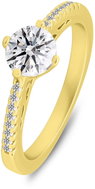 Brilio Silver Gold plated ring with cubic zirconia RI134Y 52 mm (Ag925/1000, 2,28 g) - Ring