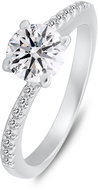 Brilio Silver Silver engagement ring with clear cubic zirconia RI138W (Ag925/1000, 2,48 g) - Ring