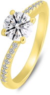 Brilio Silver Gold plated engagement ring with clear cubic zirconia RI138Y (Ag925/1000, 2,48 g) - Ring