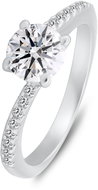 Brilio Silver Silver engagement ring with clear cubic zirconia RI138W (Ag925/1000, 2,48 g) - Ring