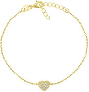 Brilio Silver Gold plated bracelet with heart BR11AY (Ag925/1000, 1,6 g) - Bracelet