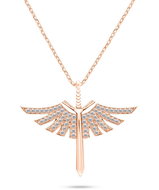 Brilio Silver Bronze necklace Angel sword with cubic zirconia NCL144R (Ag925/1000, 2,71 g) - Necklace