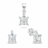 Brilio Silver Silver jewellery set with cubic zirconia SET260W (earrings, pendant) (Ag925/1000, 3,78 - Set