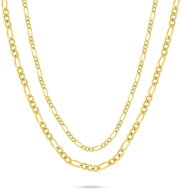 Brilio Silver Double gold plated Figaro necklace NCL196Y (Ag925/1000, 5,49 g) - Necklace