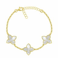 Brilio Silver Gold plated bracelet Flowers BRC192Y (Ag925/1000, 4,7 g) - Bracelet