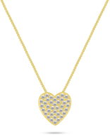 Brilio Silver Gold plated necklace with heart pendant NCL191Y (Ag925/1000, 2,92 g) - Jewellery Gift Set