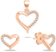 Brilio Silver Rose gold plated jewellery set Heart SET270R (pendant, earrings) (Ag925/1000, 2,28 g) - Jewellery Gift Set