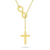 Brilio Silver Gold plated ladies necklace Infinity and Cross NCL195Y (Ag925/1000, 3,14 g) - Necklace