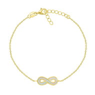 Brilio Silver Gold plated bracelet with white opal Infinity BRC208Y (Ag925/1000, 1,94 g) - Bracelet