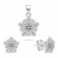 Brilio Silver Floral silver jewellery set with cubic zirconia SET264W (Ag925/1000, 3,97 g) - Set
