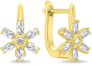 Brilio Silver Sparkling Gold Plated Earrings Flowers with cubic zirconia EA352Y (Ag925/1000, 1,9 g) - Earrings