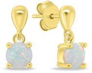 Brilio Silver Gold plated earrings with white opals EA1137Y (Ag925/1000, 1,38 g) - Earrings