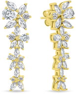 Brilio Silver Gold plated dangle earrings with clear cubic zirconia Flowers EA1159Y (Ag925/1000, 6,5 - Earrings