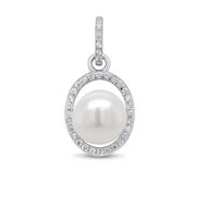 Brilio Silver pendant with cubic zirconia and pearl PT02 (Ag 925/1000, 0,03 g) - Charm