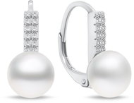 Brilio Silver pearl and cubic zirconia earrings EA94 (Ag 925/1000, 4,44 g) - Earrings