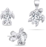 Brilio Silver Silver jewellery set with cubic zirconia Turtle SET233W - earrings, pendant (Ag 925/10 - Jewellery Gift Set