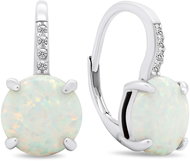 Brilio Silver Unique silver earrings with cubic zirconia and synthetic opals EA378W (Ag 925/1000, 3, - Earrings