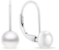 Brilio Silver Fine silver earrings with genuine pearls EA409W/410/411 0,7 cm (Ag 925/1000, 1,45 g) - Earrings