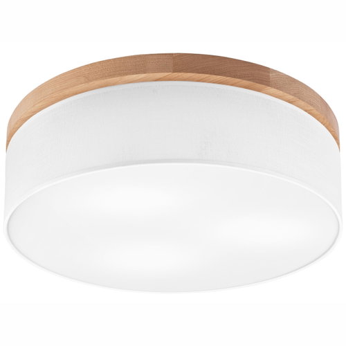 Brilagi - BELLADONNA 3×E27 diameter 50 cm white/oak - Ceiling Light - Main image