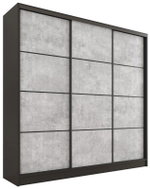 BROMARKT Harazia 180 wardrobe without mirror, with 4 drawers and 2 hanging rails, matt black/concret - Wardrobe