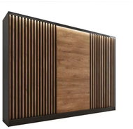BROMARKT Insular 3D 280 wardrobe without mirror, with 4 drawers and 2 hanging rails, matt black/lefk - Wardrobe