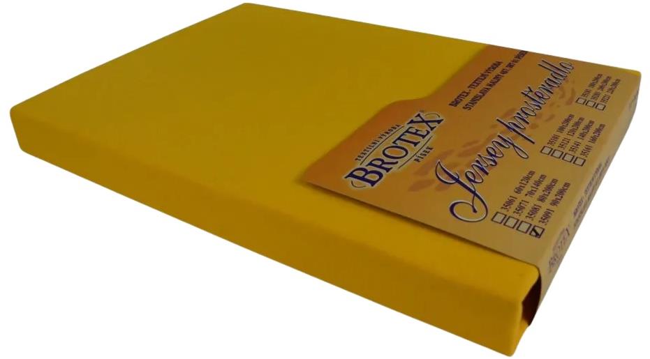 BROTEX Jersey lepedő, mélysárga, 200×200 cm
