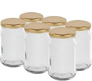 BROWIN Sada sklenic twist na zavařování 300 ml + jednobarevné víčko 82, 6 ks - Canning Jar