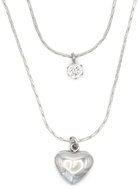 BRUNO Double necklace Full Heart and Crystal - Necklace