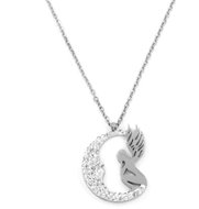 BRUNO Necklace Angel on the Moon with rhinestones - Necklace