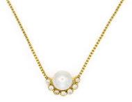 BRUNO Ariel necklace with pearl and rhinestones gold - Necklace